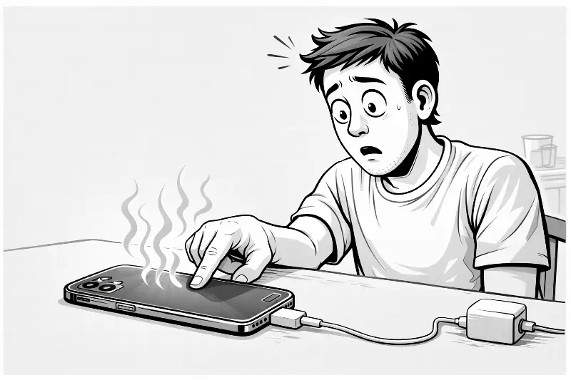 Смартфон гріється під час заряджання як ознака проблем із акумулятором