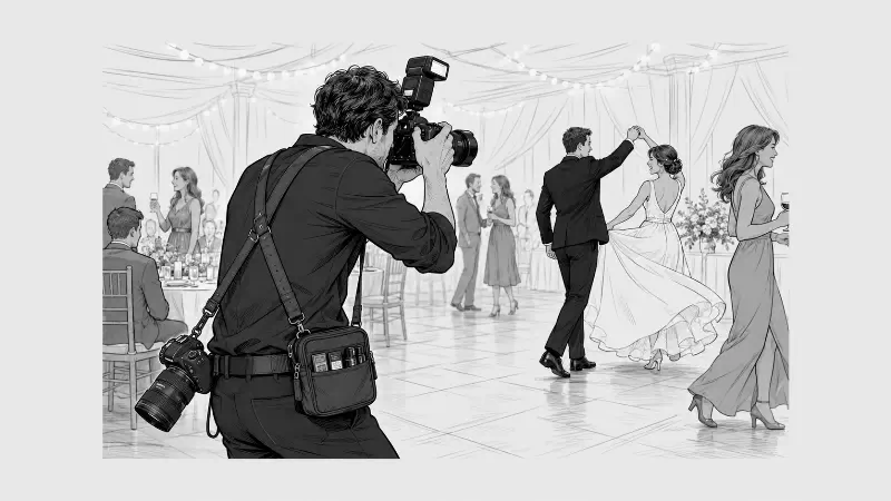 Фотограф на весільній зйомці